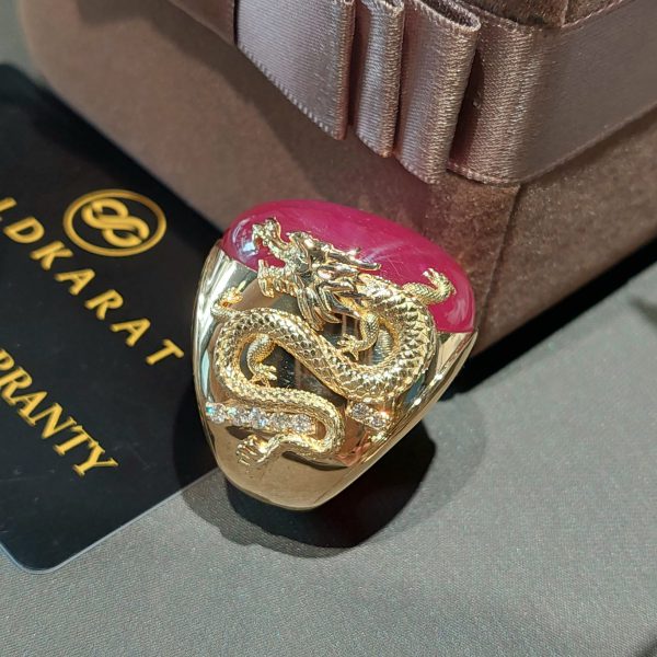 Nhẫn đầu rồng vàng18k